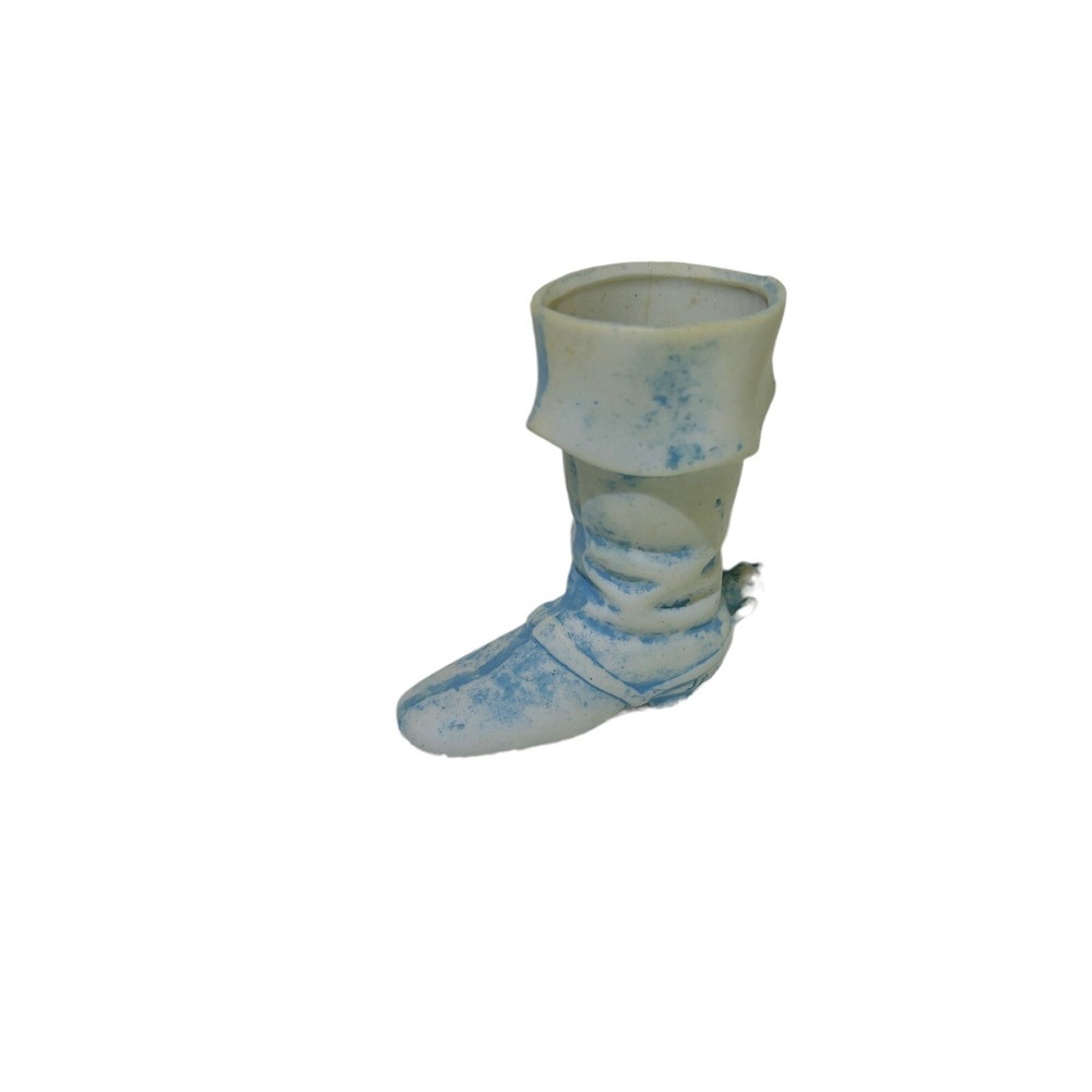 VTG Blue Ceramic Spurs Boot Small Vase 3"x3" Decor Collective -Made in Japan‎